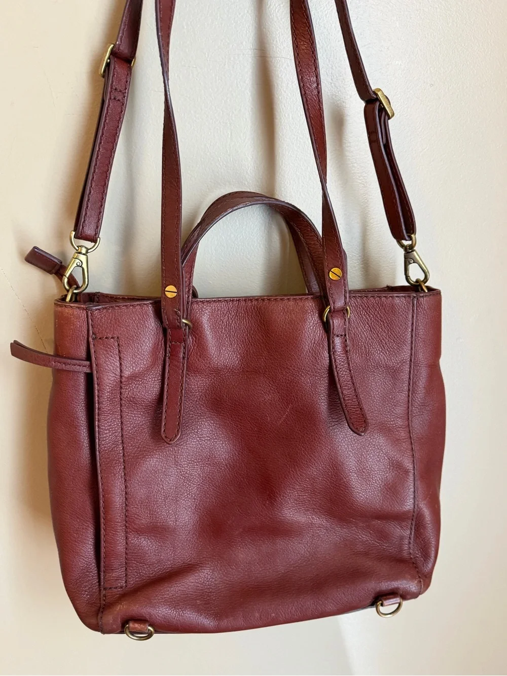 Fossil Purse Leather Camilla Convertible Backpack Handbag Shoulder Crossbody